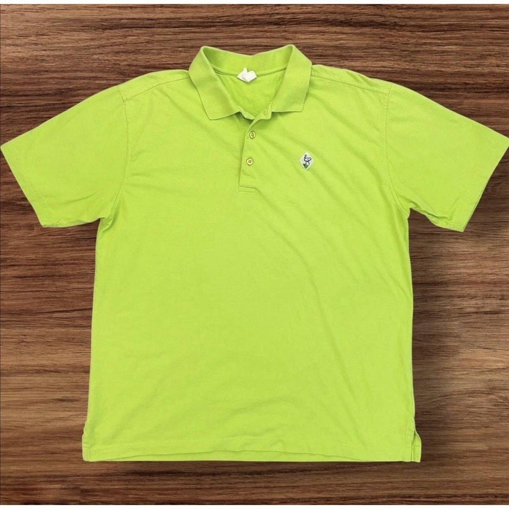 Ahead Organic Golf Polo Men's Large Casual Shirt Short Sleeve Green Casual Top